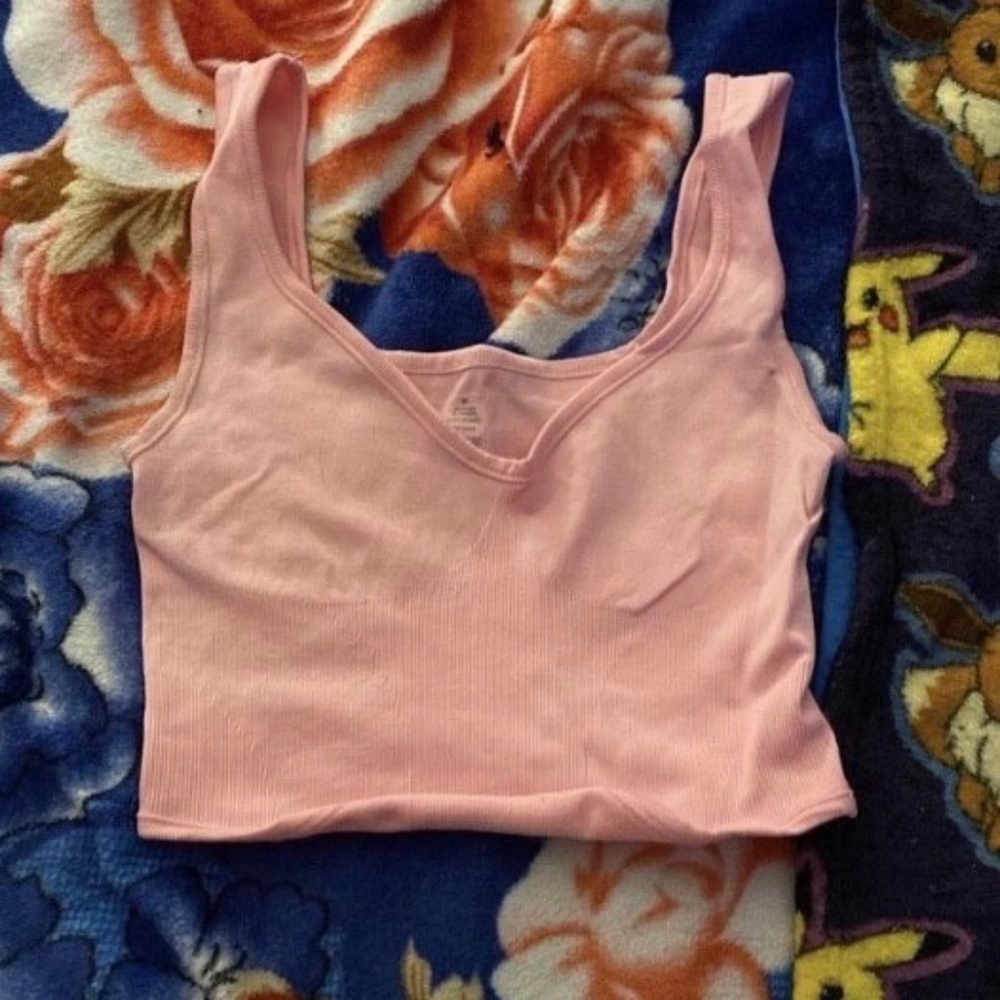 Pink Ribbed Tank Top